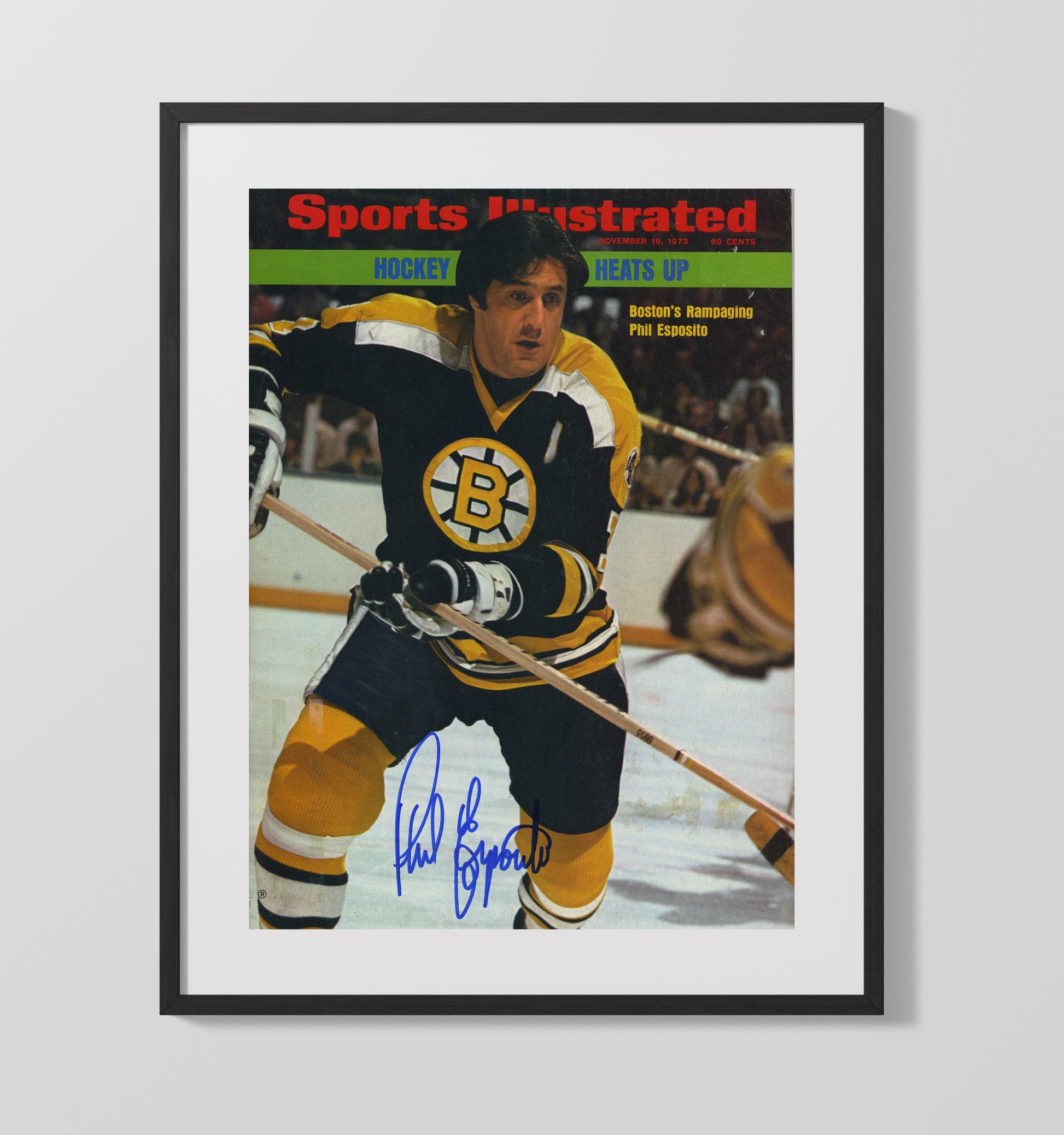 Phil Esposito - Boston Hockey Skating Action 1973 Si Cover Hockey Wall Art - hockey wall art print