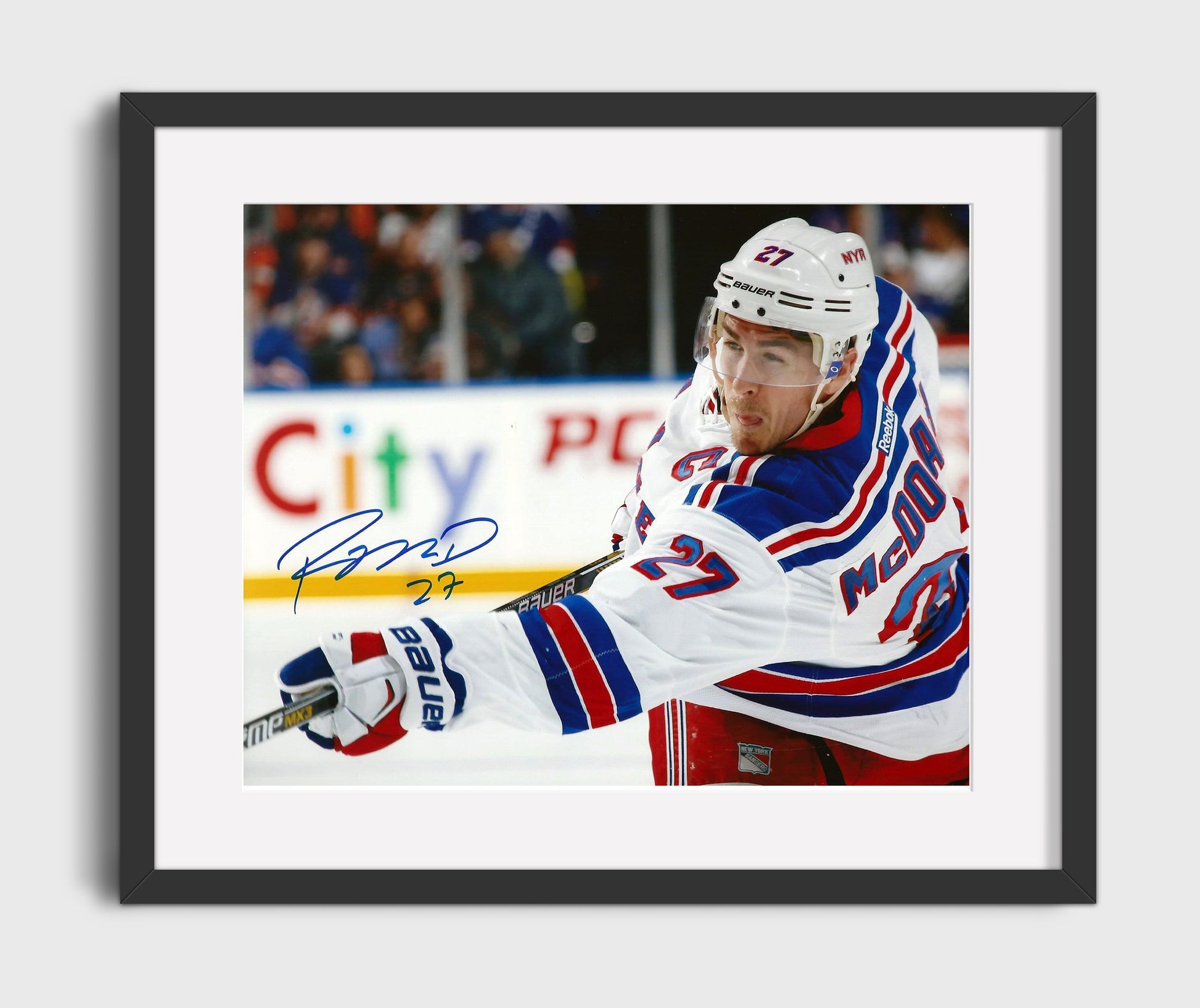 Ryan Mcdonagh - New York Hockey Shot Follow Through Hockey Wall Art - hockey wall art print