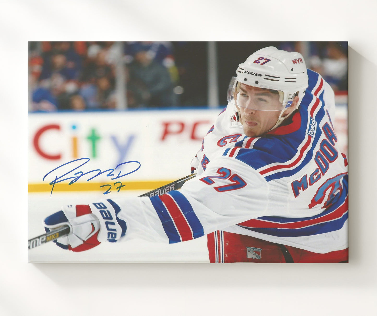 Ryan Mcdonagh - New York Hockey Shot Follow Through Hockey Wall Art - hockey wall art print