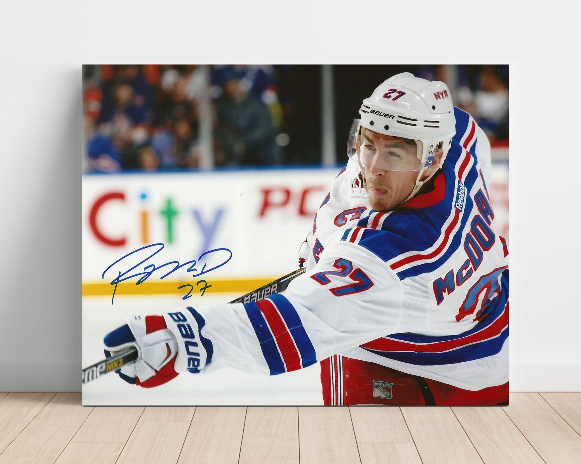 Ryan Mcdonagh - New York Hockey Shot Follow Through Hockey Wall Art - hockey wall art print