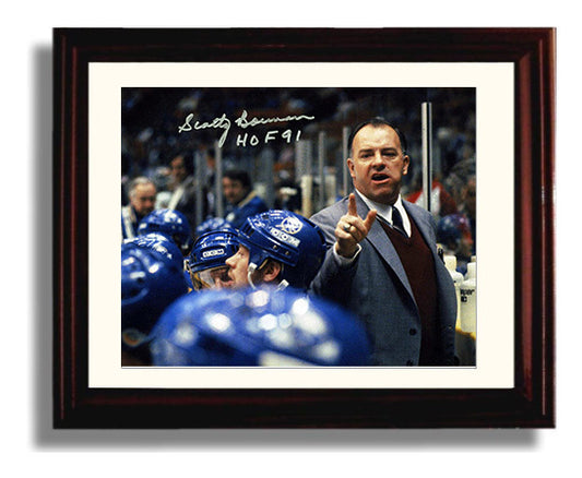 Scotty Bowman - Hockey Hall of Fame Coach Bench Portrait Hockey Wall Art - hockey wall art print