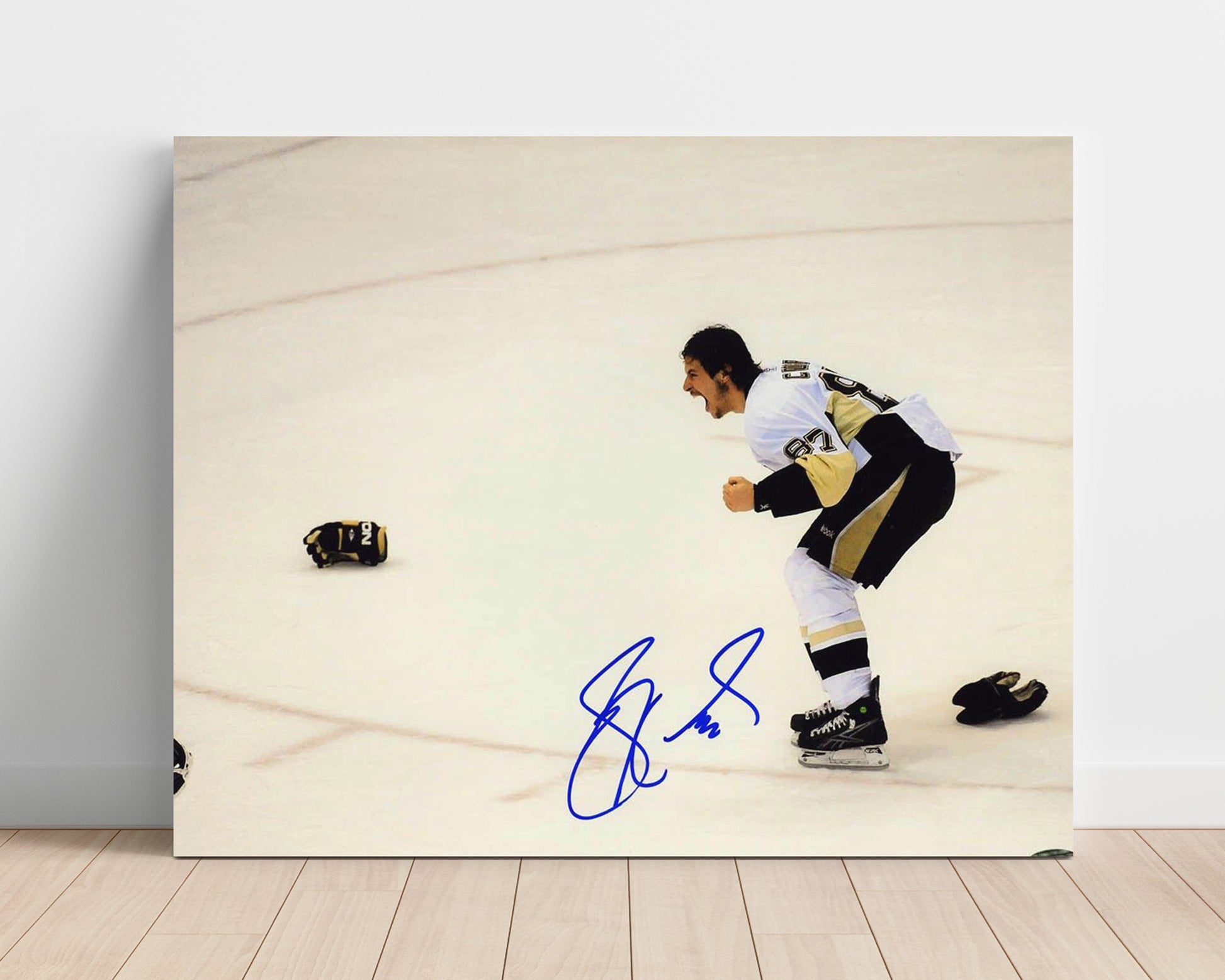 Sidney Crosby - Canada Hockey Olympic Golden Goal Celebration Hockey Wall Art - hockey wall art print
