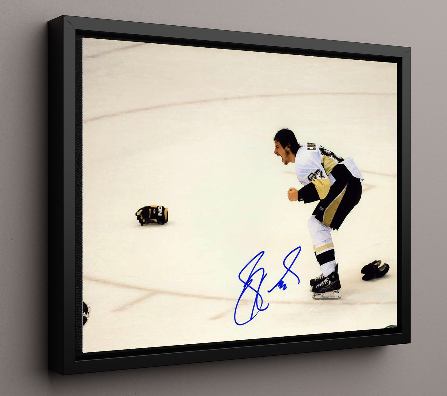 Sidney Crosby - Canada Hockey Olympic Golden Goal Celebration Hockey Wall Art - hockey wall art print