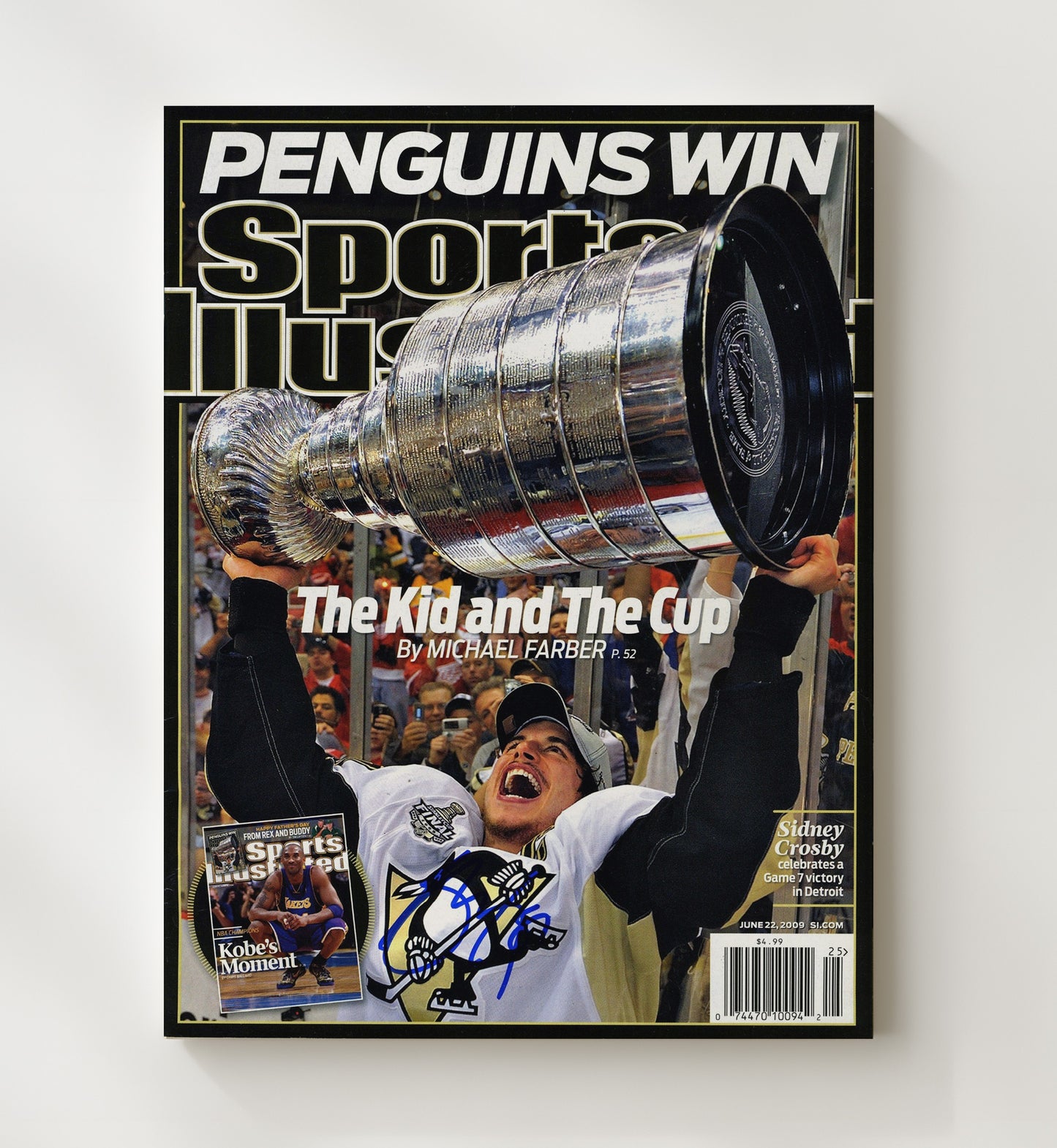 Sidney Crosby - Pittsburgh Hockey 2009 Si Cover Kid and the Cup Hockey Wall Art - hockey wall art print