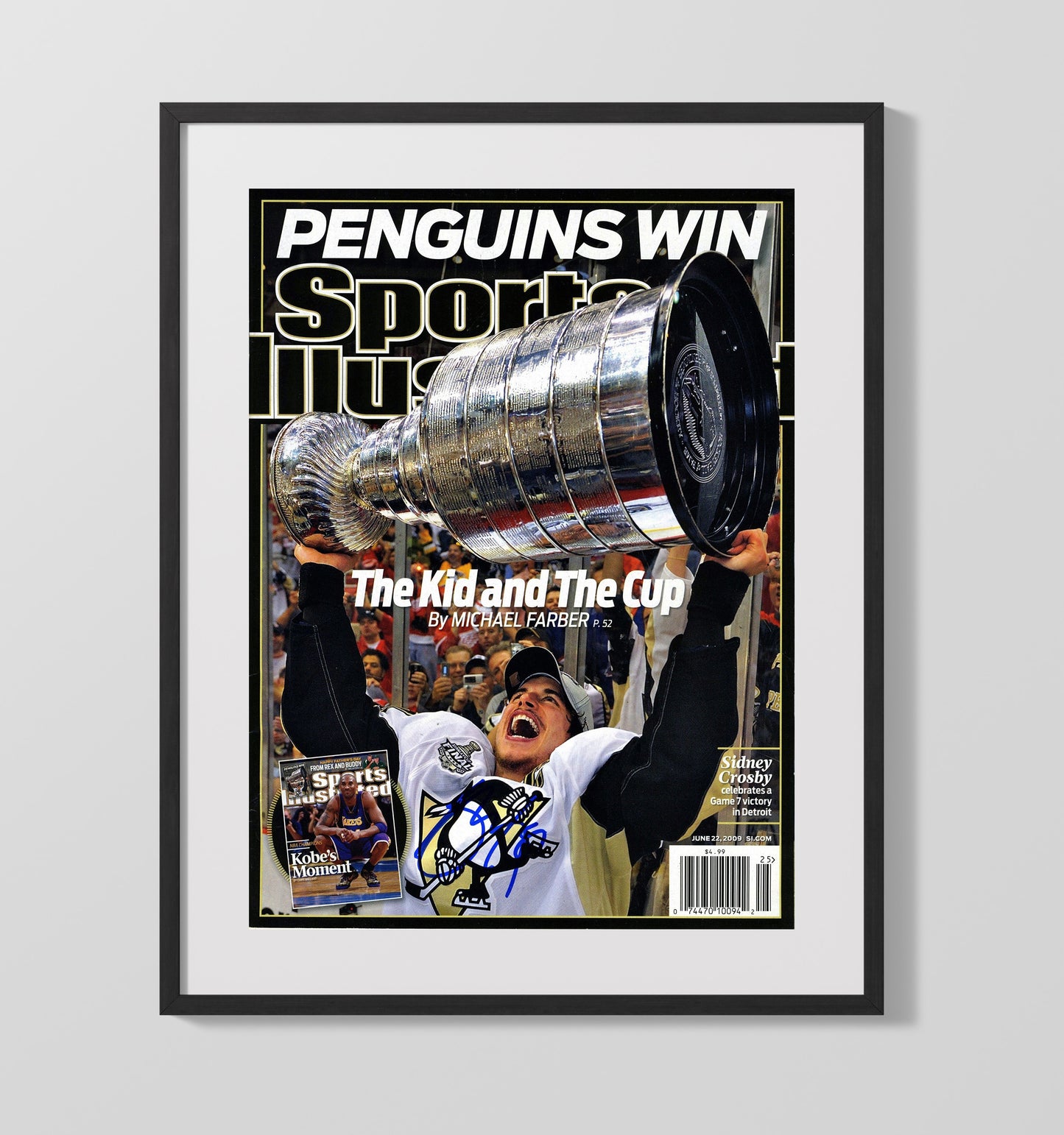 Sidney Crosby - Pittsburgh Hockey 2009 Si Cover Kid and the Cup Hockey Wall Art - hockey wall art print