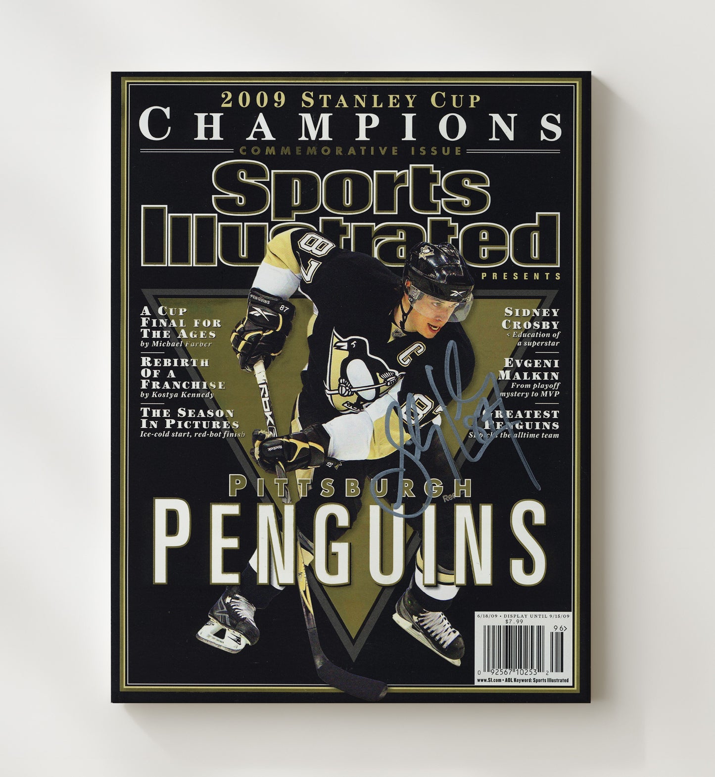 Sidney Crosby - Pittsburgh Hockey 2009 Si Stanley Cup Champions Commemorative Cover Hockey Wall Art - hockey wall art print