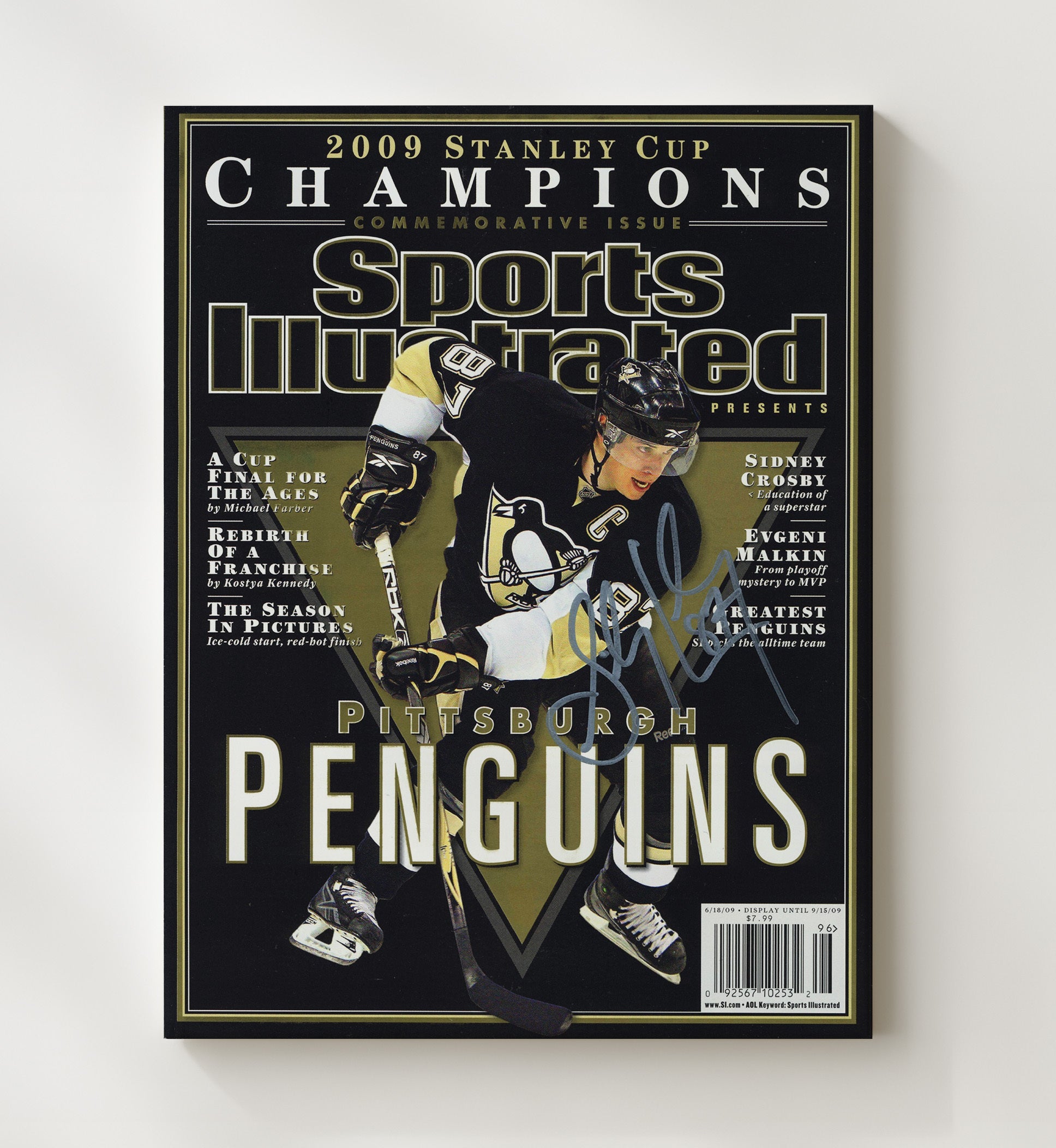 Sidney Crosby - Pittsburgh Hockey 2009 Si Stanley Cup Champions Commemorative Cover Hockey Wall Art - hockey wall art print
