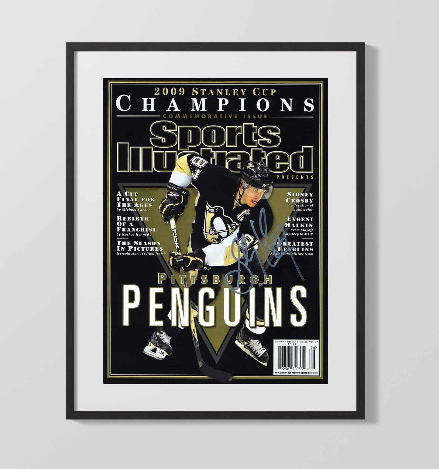 Sidney Crosby - Pittsburgh Hockey 2009 Si Stanley Cup Champions Commemorative Cover Hockey Wall Art - hockey wall art print