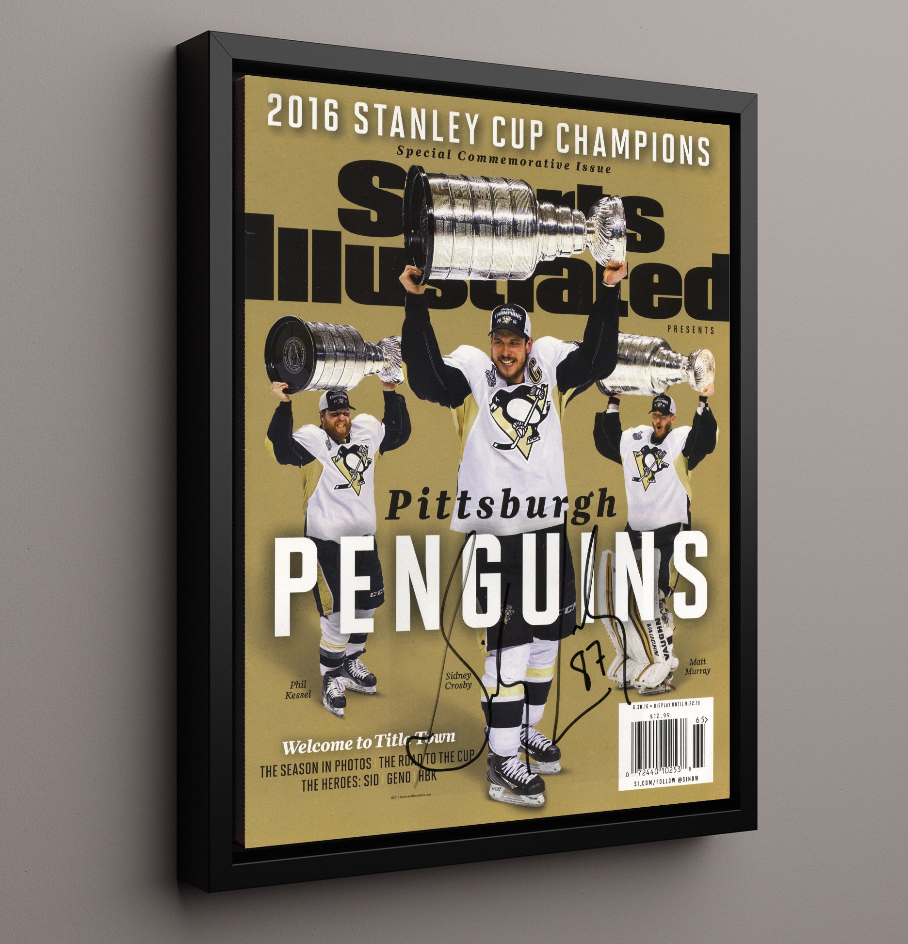 Sidney Crosby - Pittsburgh Hockey 2016 Si Stanley Cup Champions Cover Hockey Wall Art - hockey wall art print