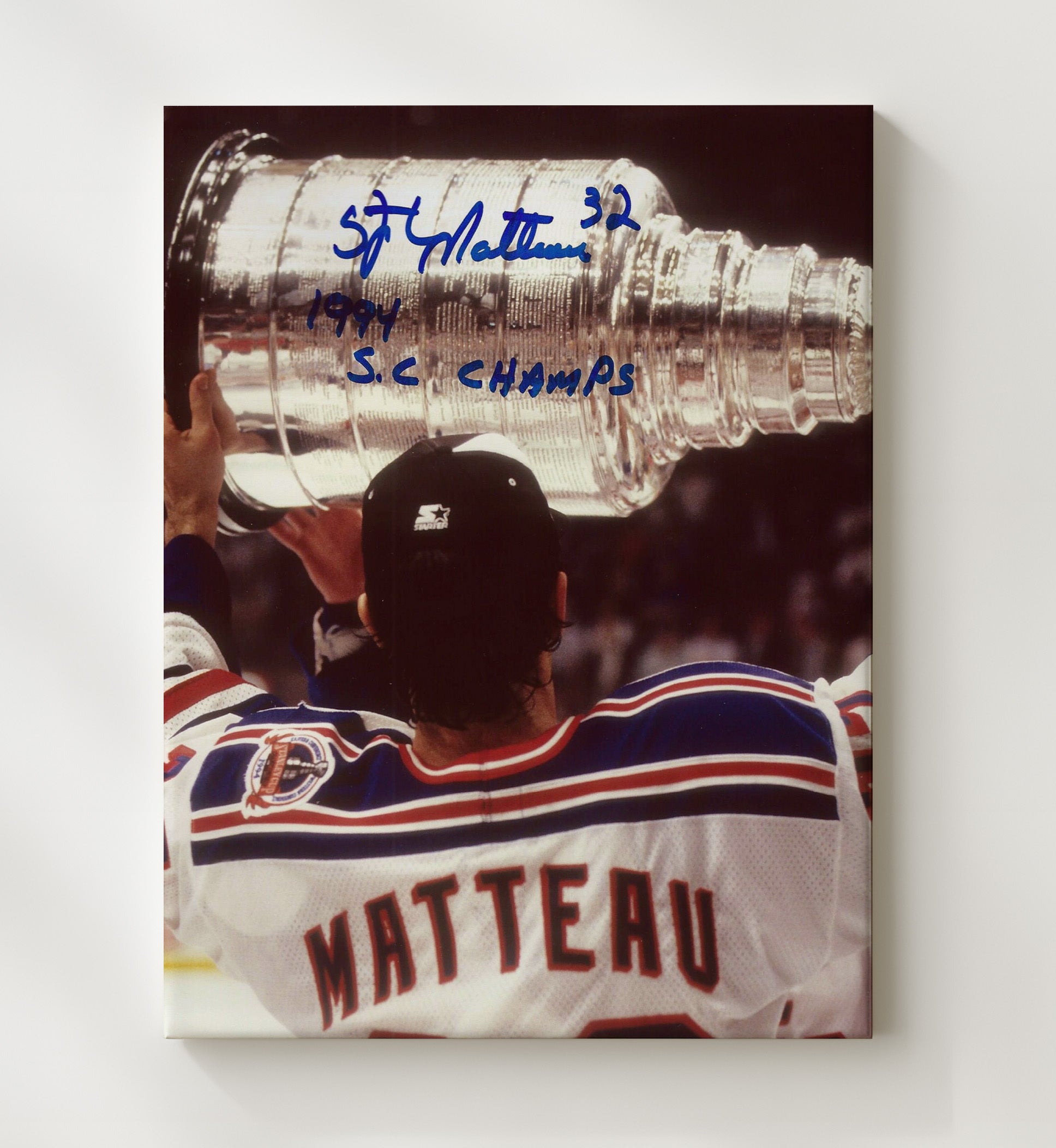 Stefan Matteau - Rangers Cup Clincher Moment Hockey Wall Art - hockey wall art print