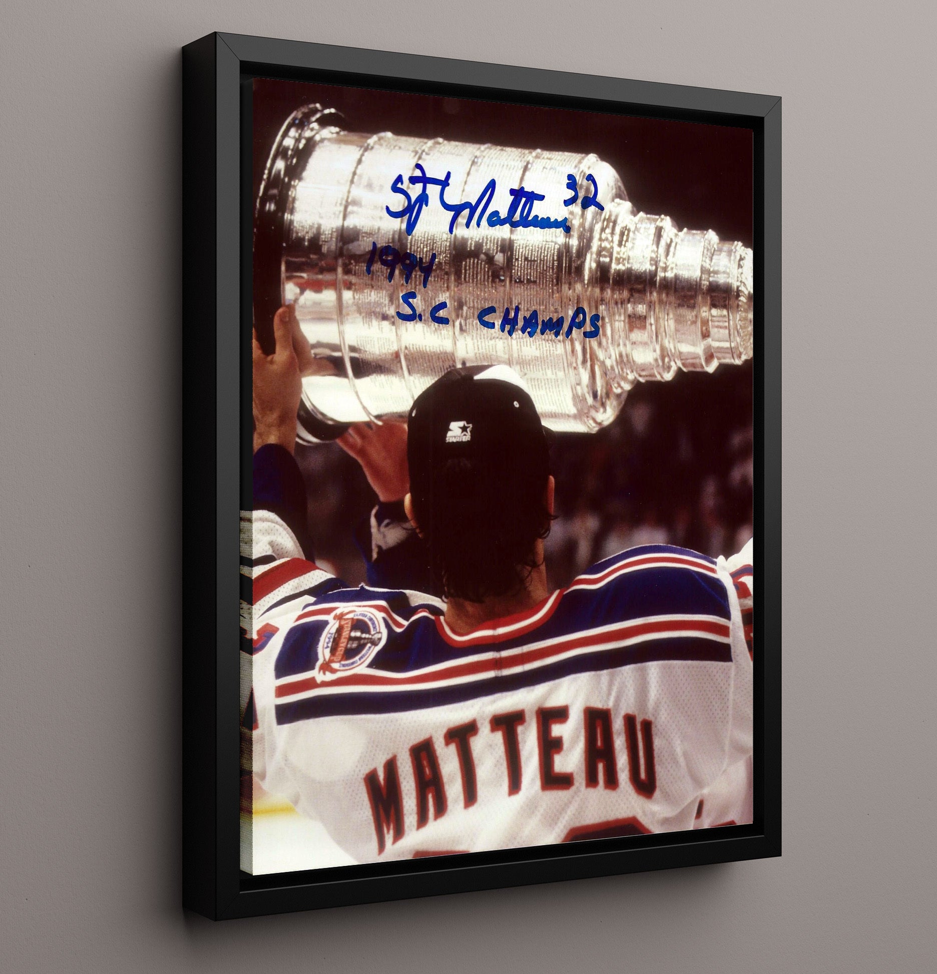 Stefan Matteau - Rangers Cup Clincher Moment Hockey Wall Art - hockey wall art print