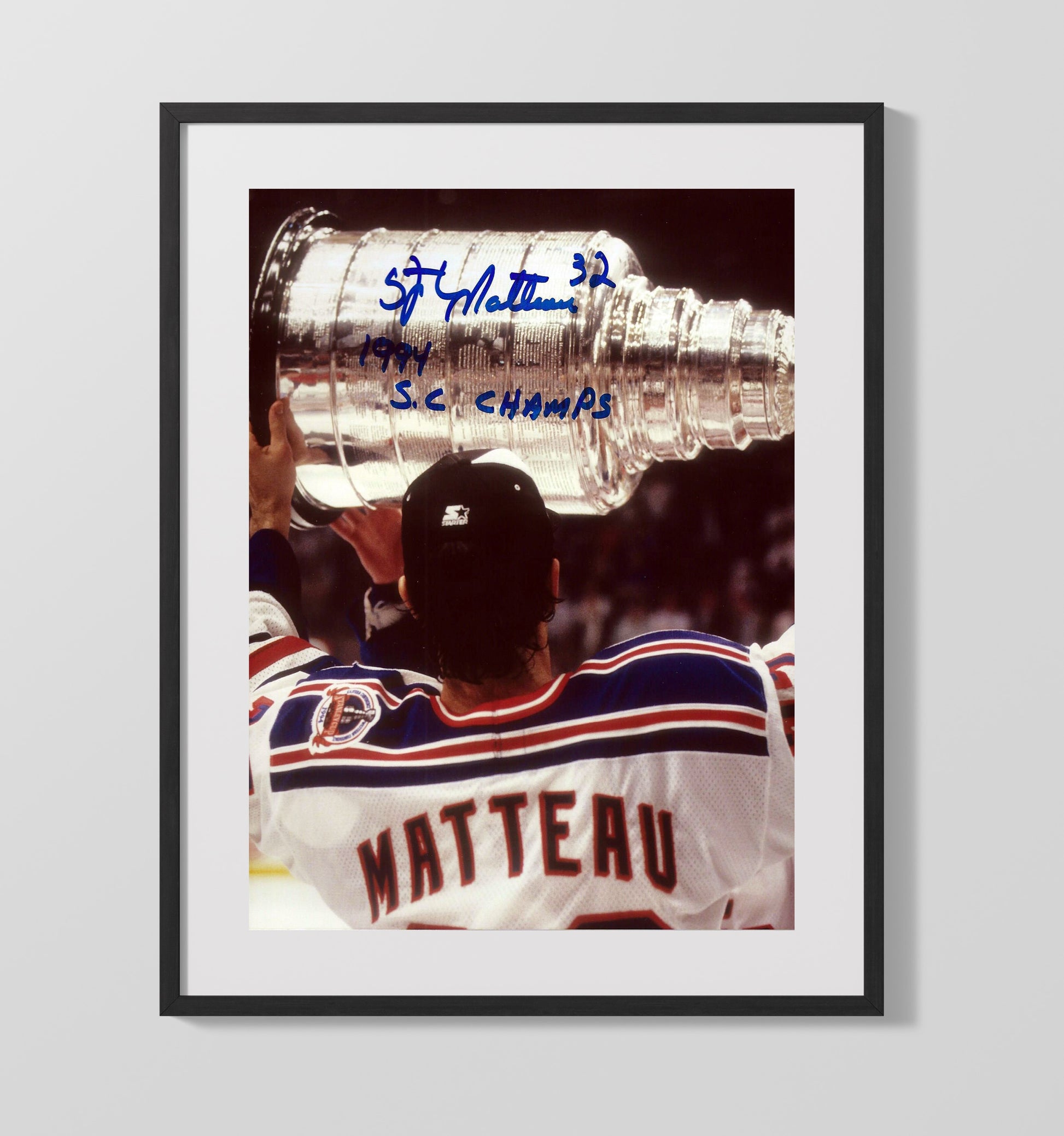 Stefan Matteau - Rangers Cup Clincher Moment Hockey Wall Art - hockey wall art print