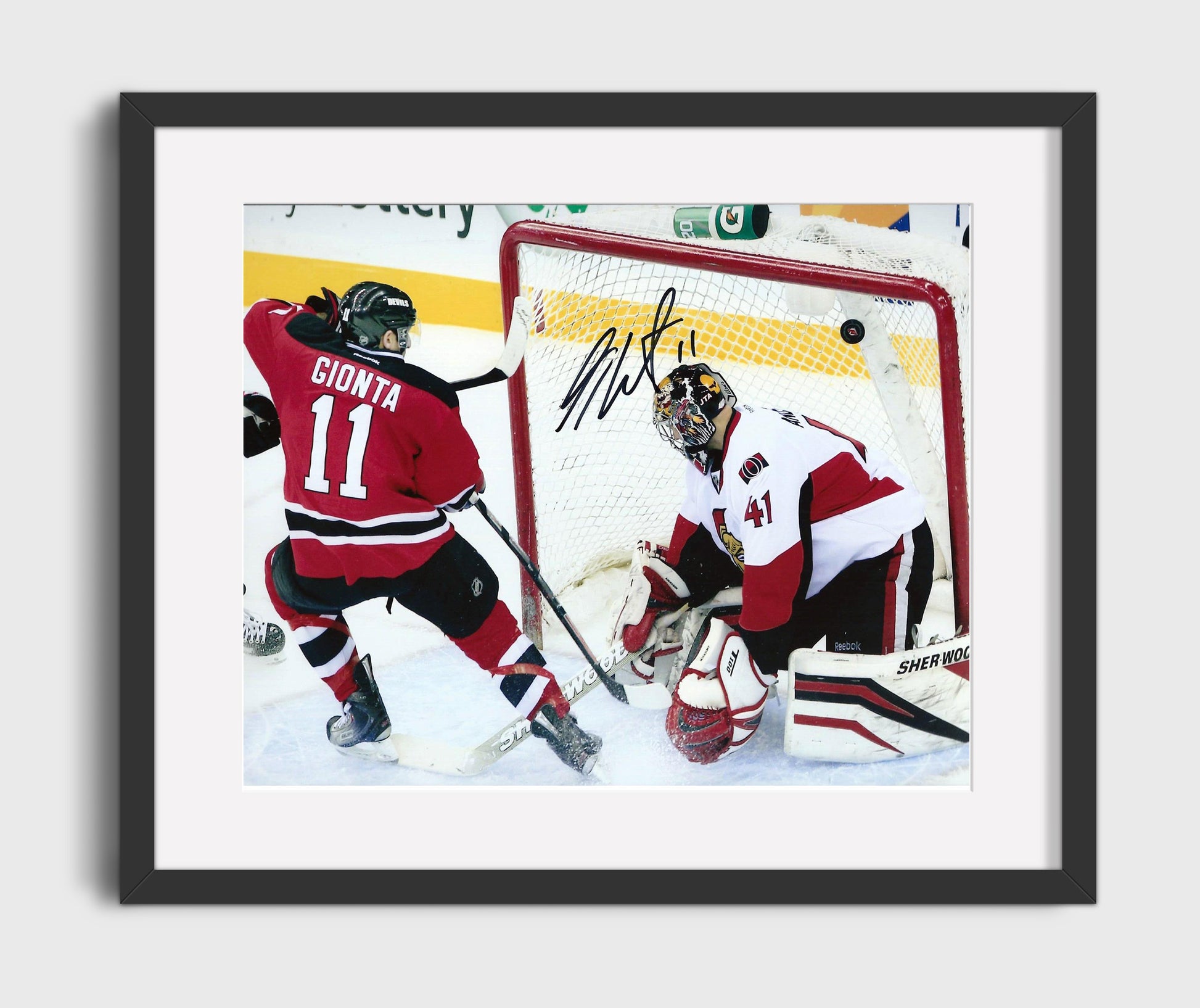Stephen Gionta - New Jersey Hockey Goal Chance At Net Hockey Wall Art - hockey wall art print
