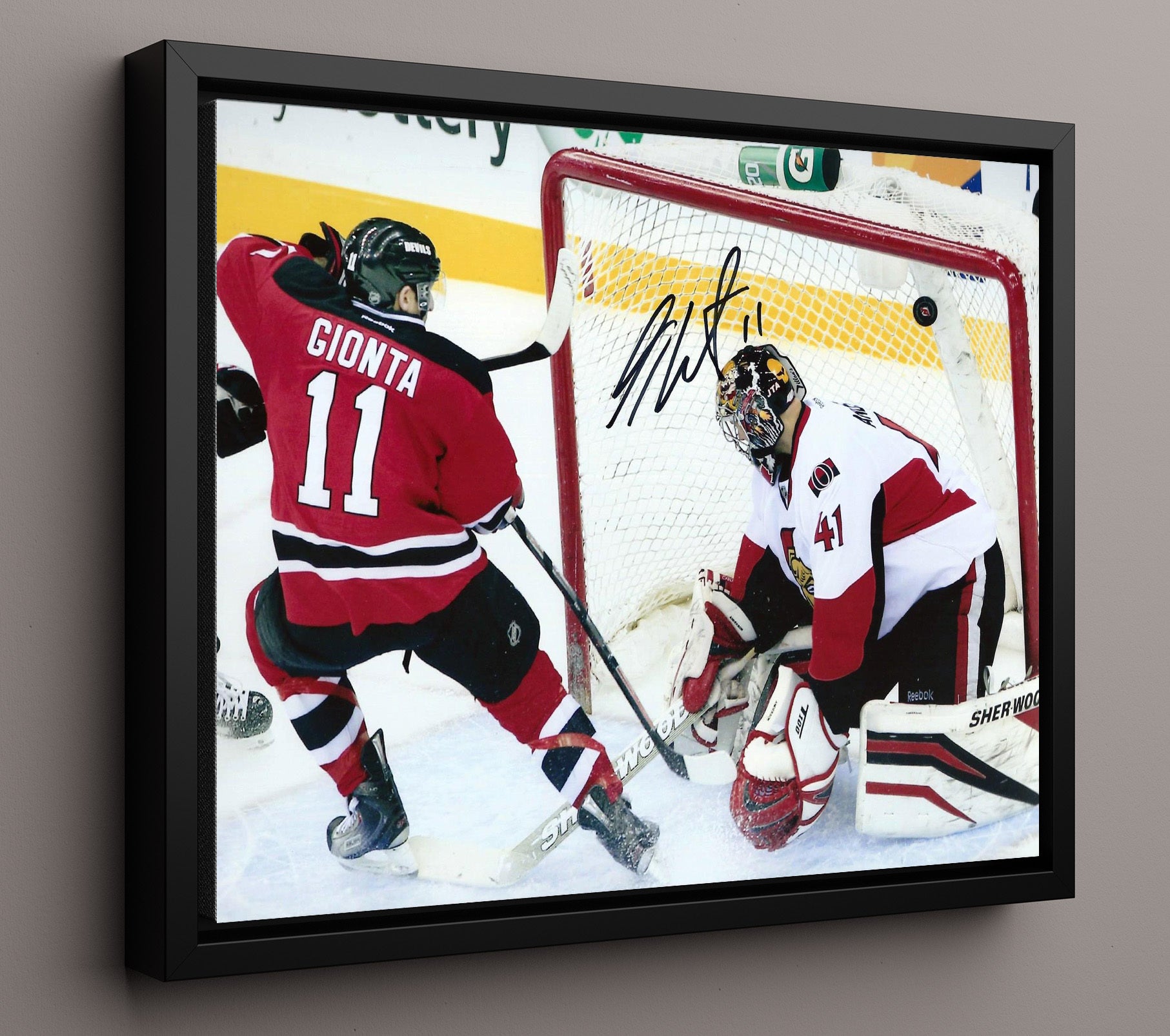 Stephen Gionta - New Jersey Hockey Goal Chance At Net Hockey Wall Art - hockey wall art print