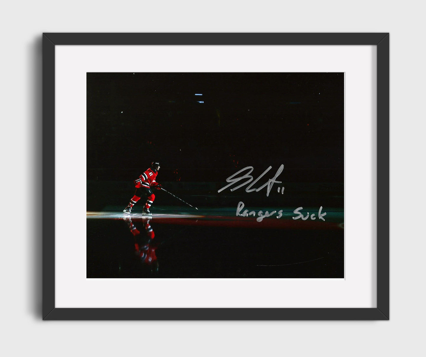 Stephen Gionta - New Jersey Hockey Spotlight Skate Entrance Hockey Wall Art - hockey wall art print