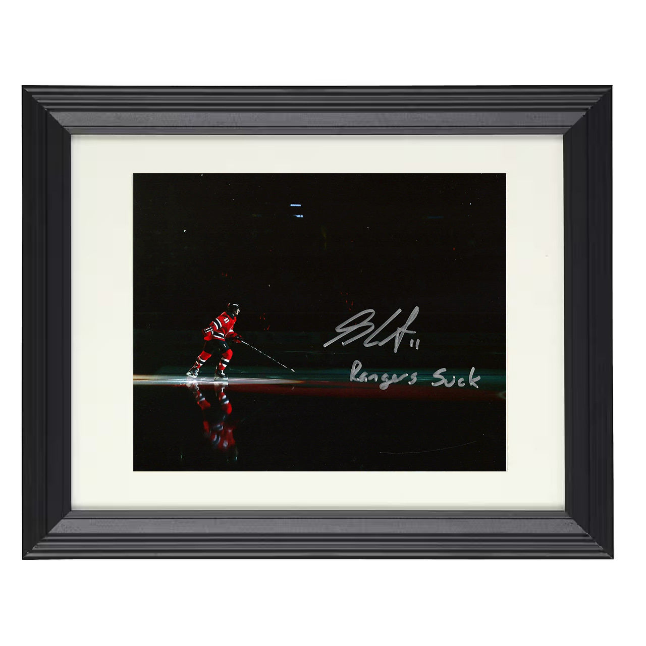 Stephen Gionta – New Jersey Spotlight Skate Entrance 8x10 matted black framed hockey wall art