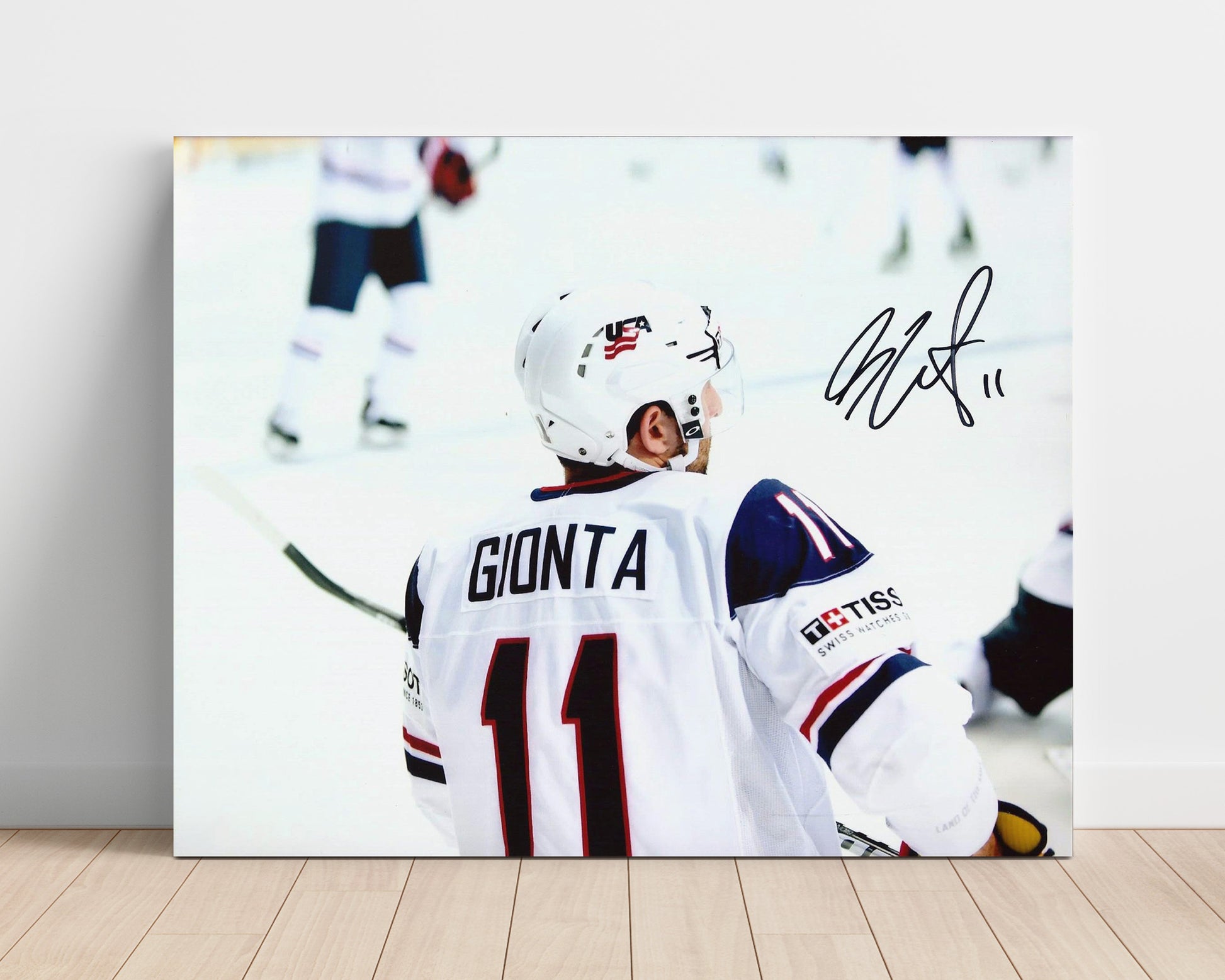 Stephen Gionta - USA Hockey Olympic Warmup Hockey Wall Art - hockey wall art print