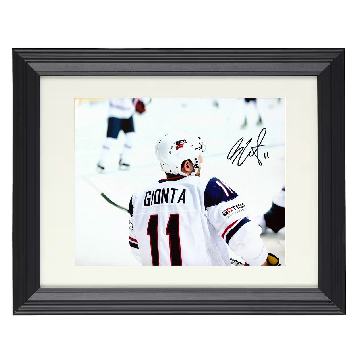 Stephen Gionta – USA Olympic Warmup 8x10 matted black framed hockey wall art
