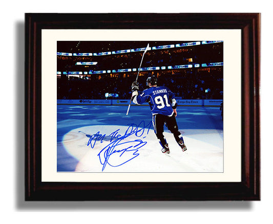 Steven Stamkos - Tampa Hockey Stick Salute to Crowd Hockey Wall Art - hockey wall art print