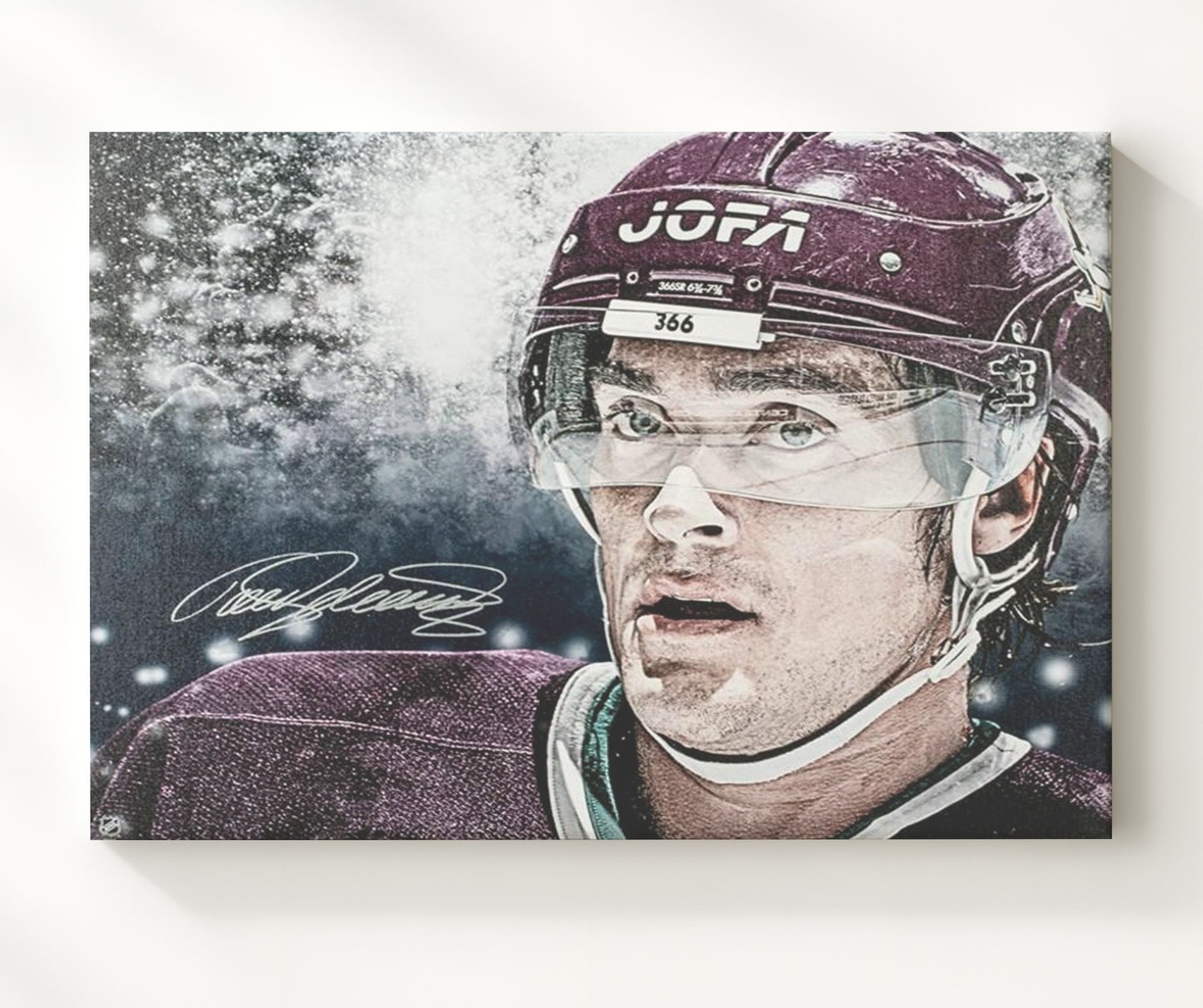 Teemu Selanne - Anaheim Hockey Skating Portrait Hockey Wall Art - hockey wall art print