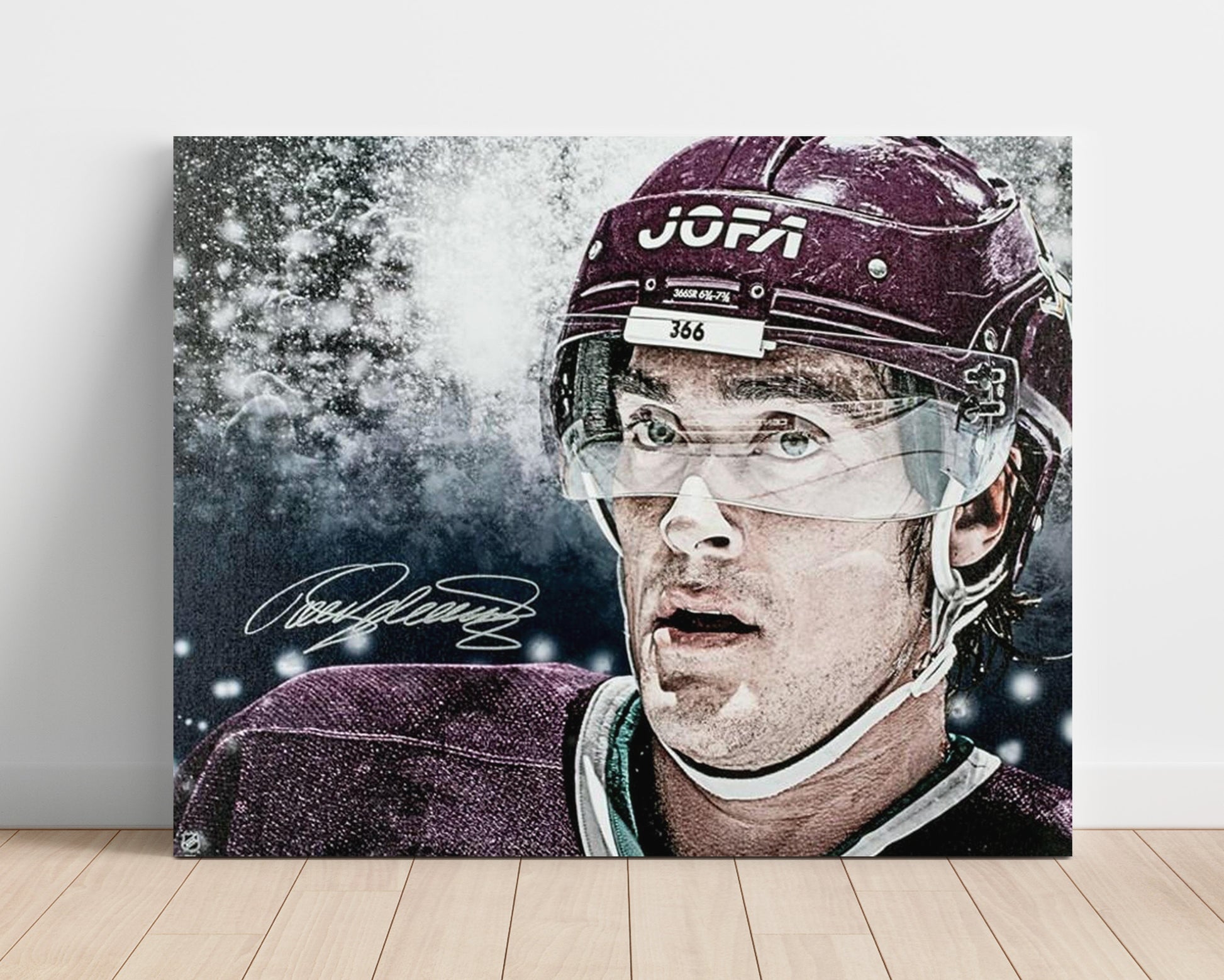 Teemu Selanne - Anaheim Hockey Skating Portrait Hockey Wall Art - hockey wall art print