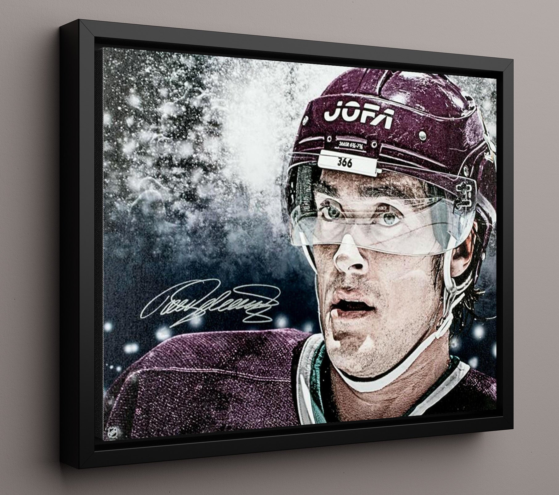 Teemu Selanne - Anaheim Hockey Skating Portrait Hockey Wall Art - hockey wall art print