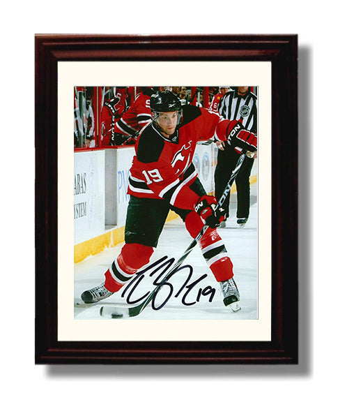 Travis Zajac - New Jersey Hockey Skating Portrait Hockey Wall Art - hockey wall art print