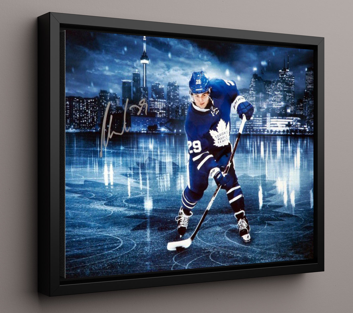 William Nylander - Toronto Hockey Skyline Portrait Hockey Wall Art - hockey wall art print