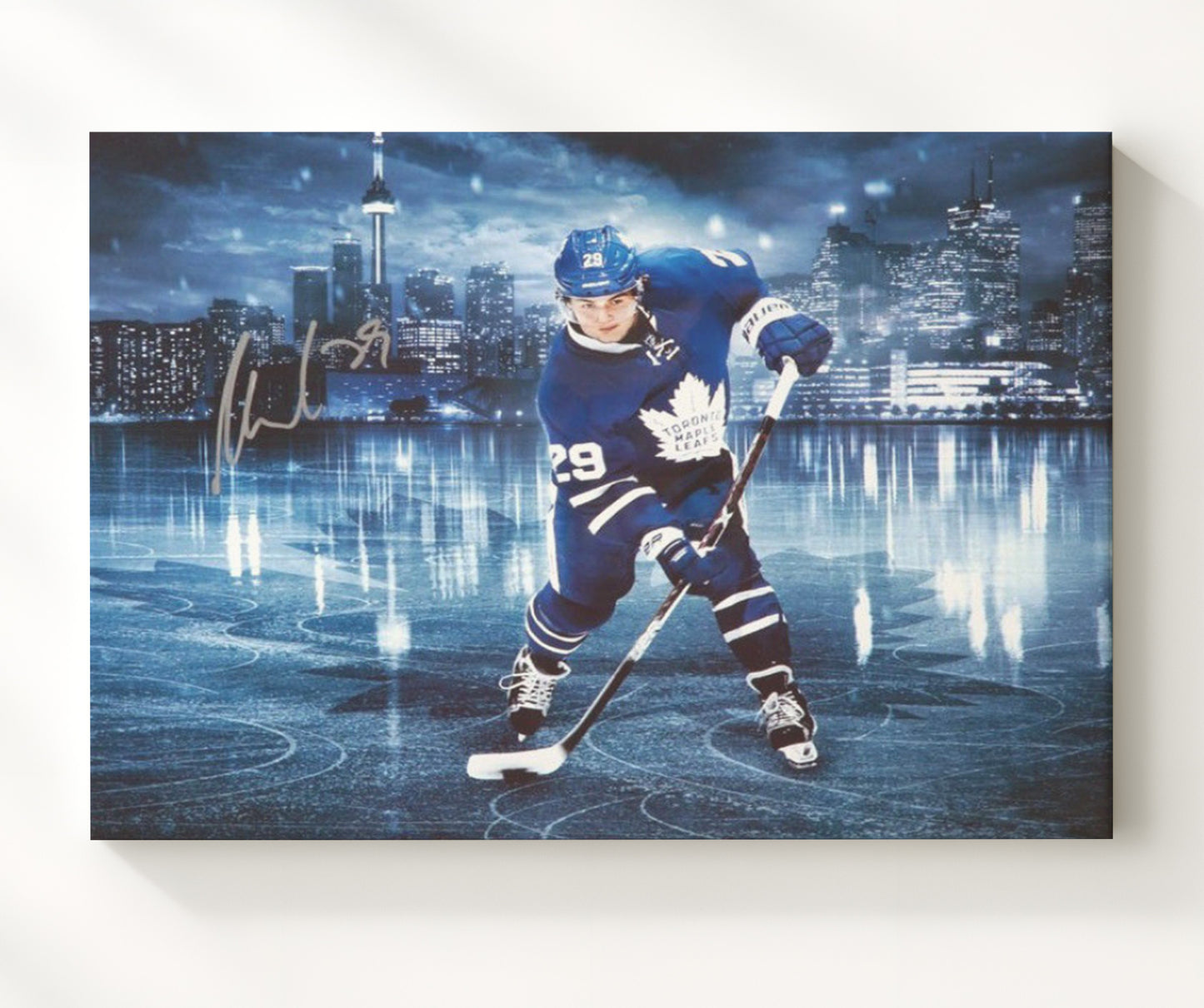William Nylander - Toronto Hockey Skyline Portrait Hockey Wall Art - hockey wall art print