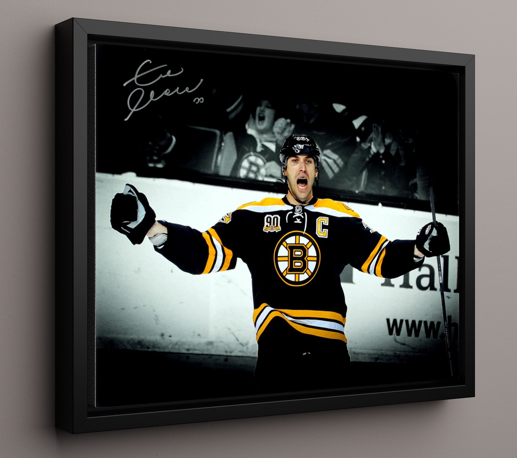 Zdeno Chara - Boston Hockey Captain Goal Celebration Hockey Wall Art - hockey wall art print