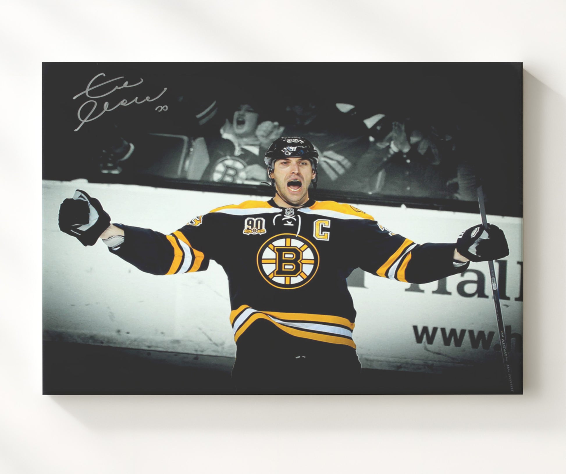 Zdeno Chara - Boston Hockey Captain Goal Celebration Hockey Wall Art - hockey wall art print