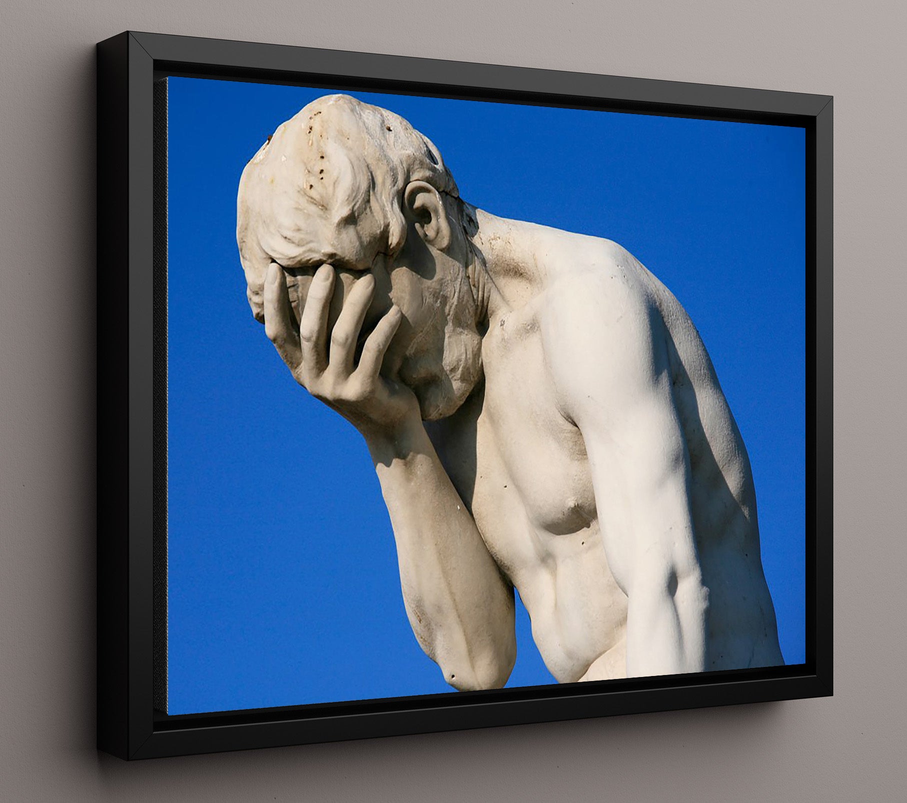 Facepalm Statue Eternal Disappointment Funny Quote Wall Art 16x20 Framed Canvas wall art print – humor decor