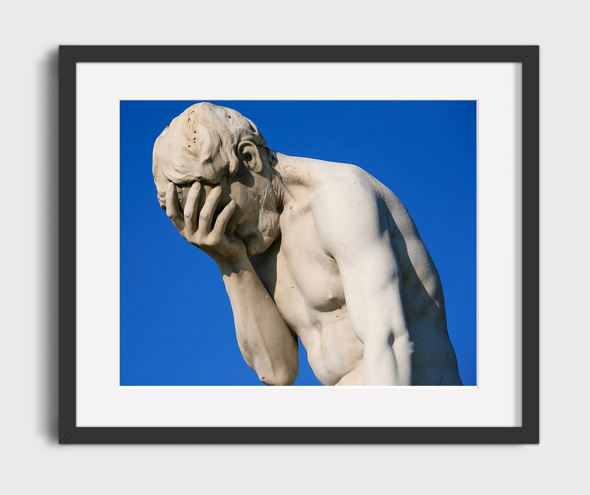 Facepalm Statue Eternal Disappointment Funny Quote Wall Art 16x20 Gallery Frame wall art print – humor decor