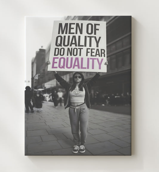 Men of Quality Do Not Fear Equality 8x10 Canvas funny wall art