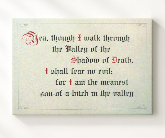 Psalm Parody - Meanest SOB in the Valley 8x10 Canvas funny wall art