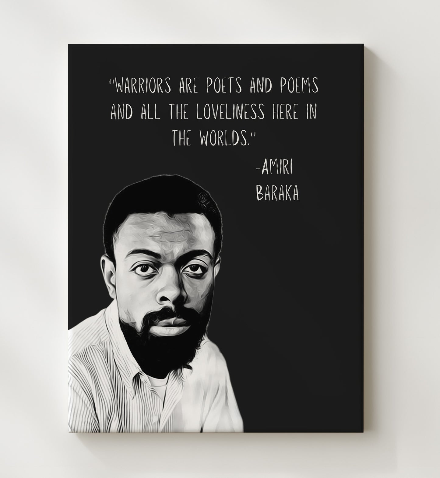 Amiri Baraka Poets and Warriors Vision Print 20x24 Canvas literary wall art print – Literature Quotes decor