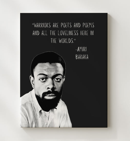 Amiri Baraka - Poets and Warriors 16x20 Gallery Frame literary quote wall art
