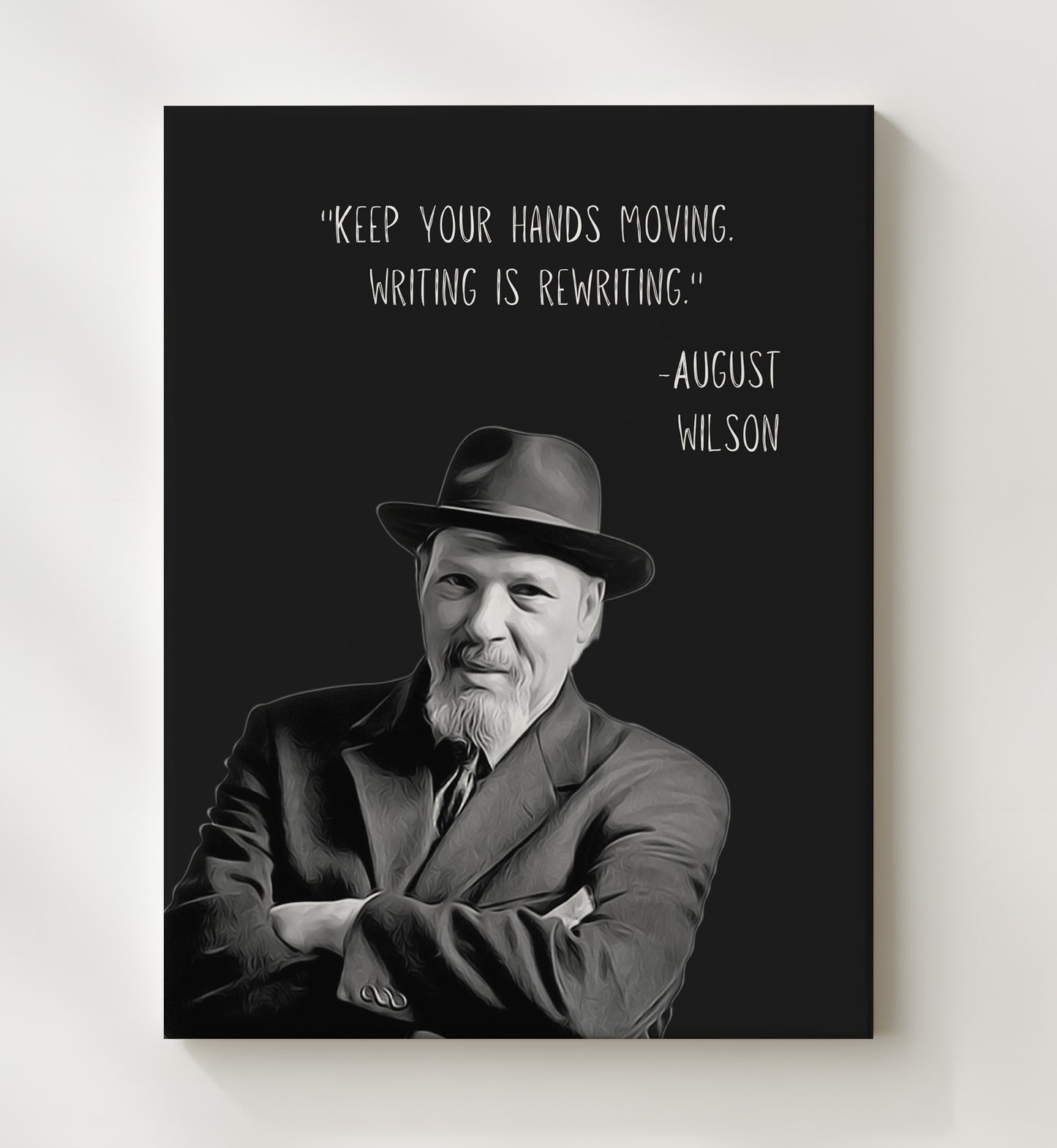 August Wilson Writing Discipline Craft Print 20x24 Canvas literary wall art print – Literature Quotes decor