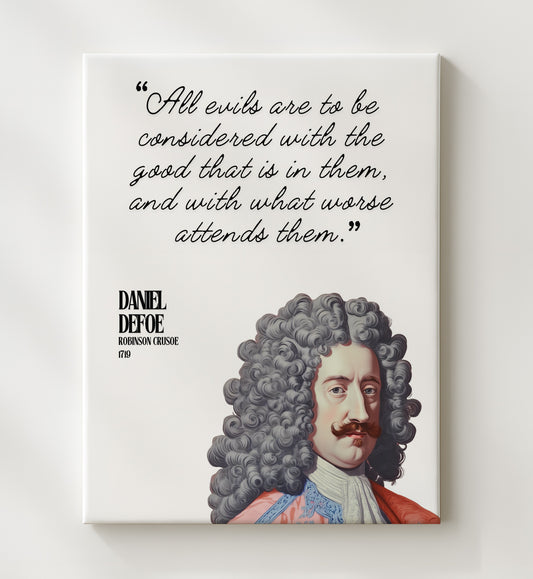 Daniel Defoe - Robinson Crusoe - Good and Evil 16x20 Gallery Frame literary quote wall art