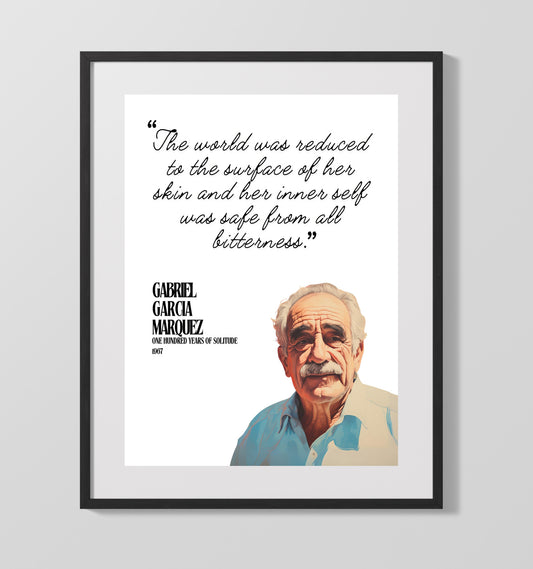 Gabriel Garcia Marquez One Hundred Years Of Solitude Inner Self Reflection Quote 16x20 Gallery Framed Artwork wall art print – Literature Quotes decor