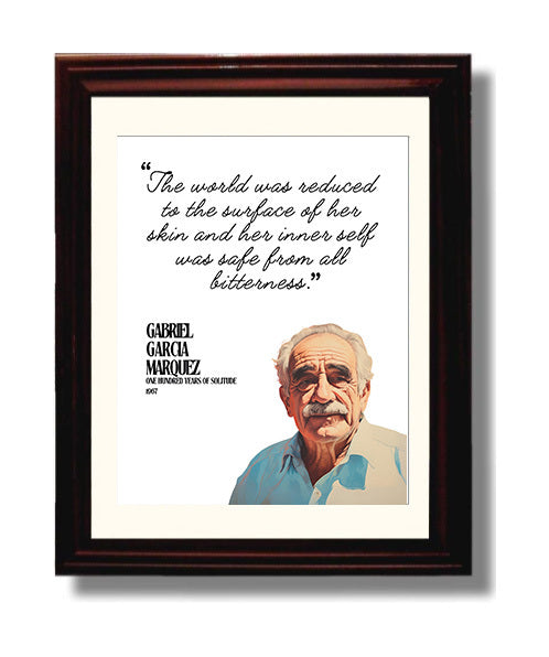 Gabriel Garcia Marquez One Hundred Years Of Solitude Inner Self Reflection Quote 8x10 Beveled Frame literary wall art print – Literature Quotes decor