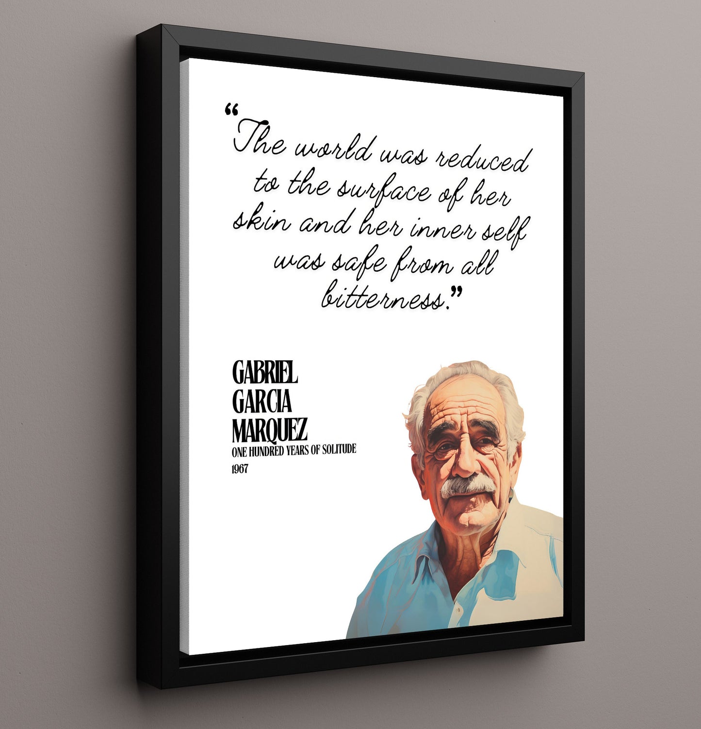 Gabriel Garcia Marquez One Hundred Years Of Solitude Inner Self Reflection Quote 16x20 Framed Canvas literary wall art print – Literature Quotes decor