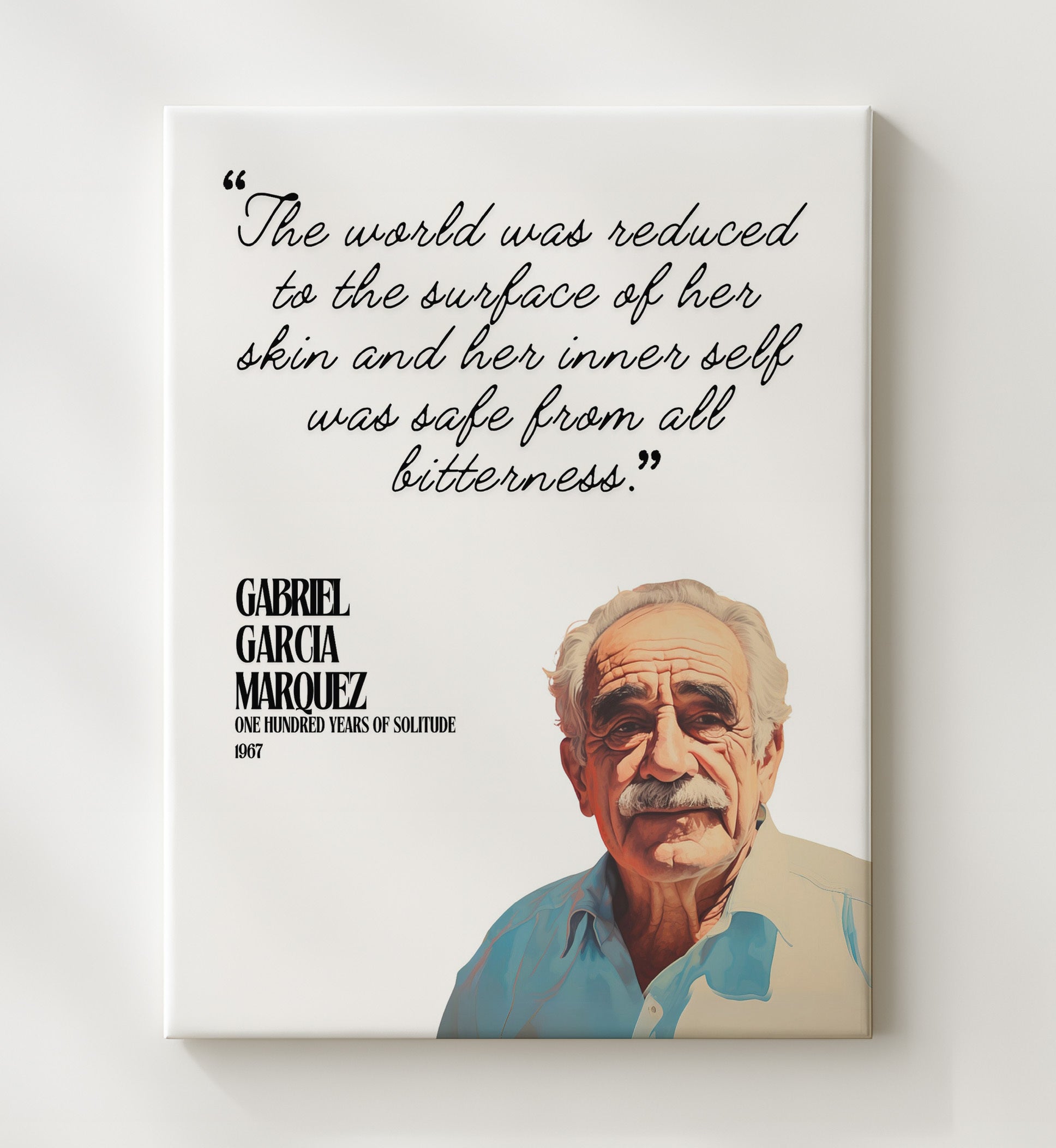 Gabriel Garcia Marquez One Hundred Years Of Solitude Inner Self Reflection Quote 20x24 Canvas literary wall art print – Literature Quotes decor