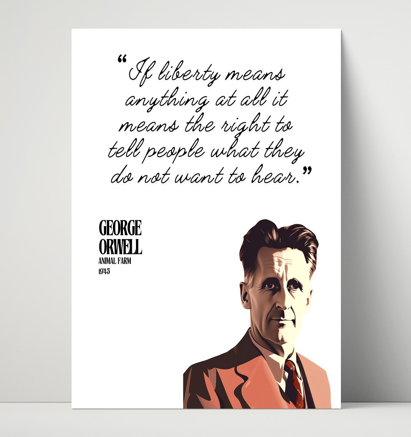 George Orwell Animal Farm Truth and Freedom Quote Print 16x20 Unframed Print literary wall art print – Literature Quotes decor