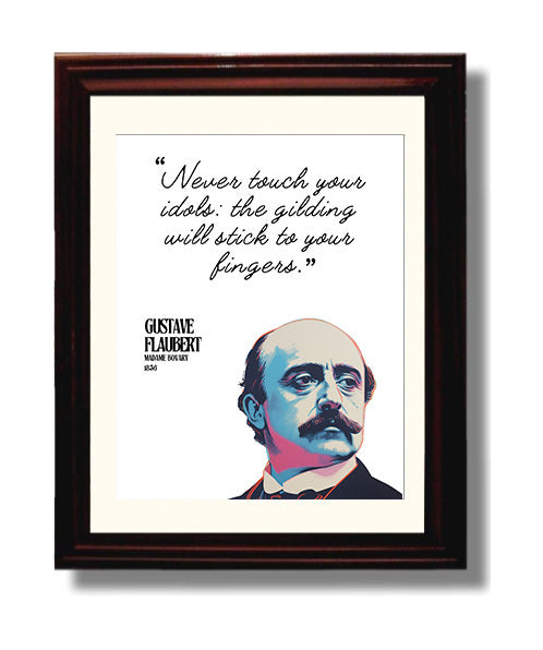 Gustave Flaubert Madame Bovary Idols and Illusion Quote Print 8x10 Beveled Frame literary wall art print – Literature Quotes decor