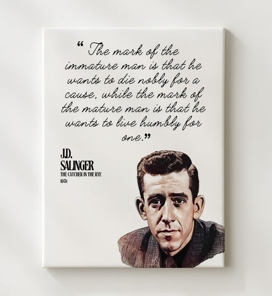 J.D. Salinger - The Catcher in the Rye - Maturity vs. Sacrifice 16x20 Gallery Frame literary quote wall art