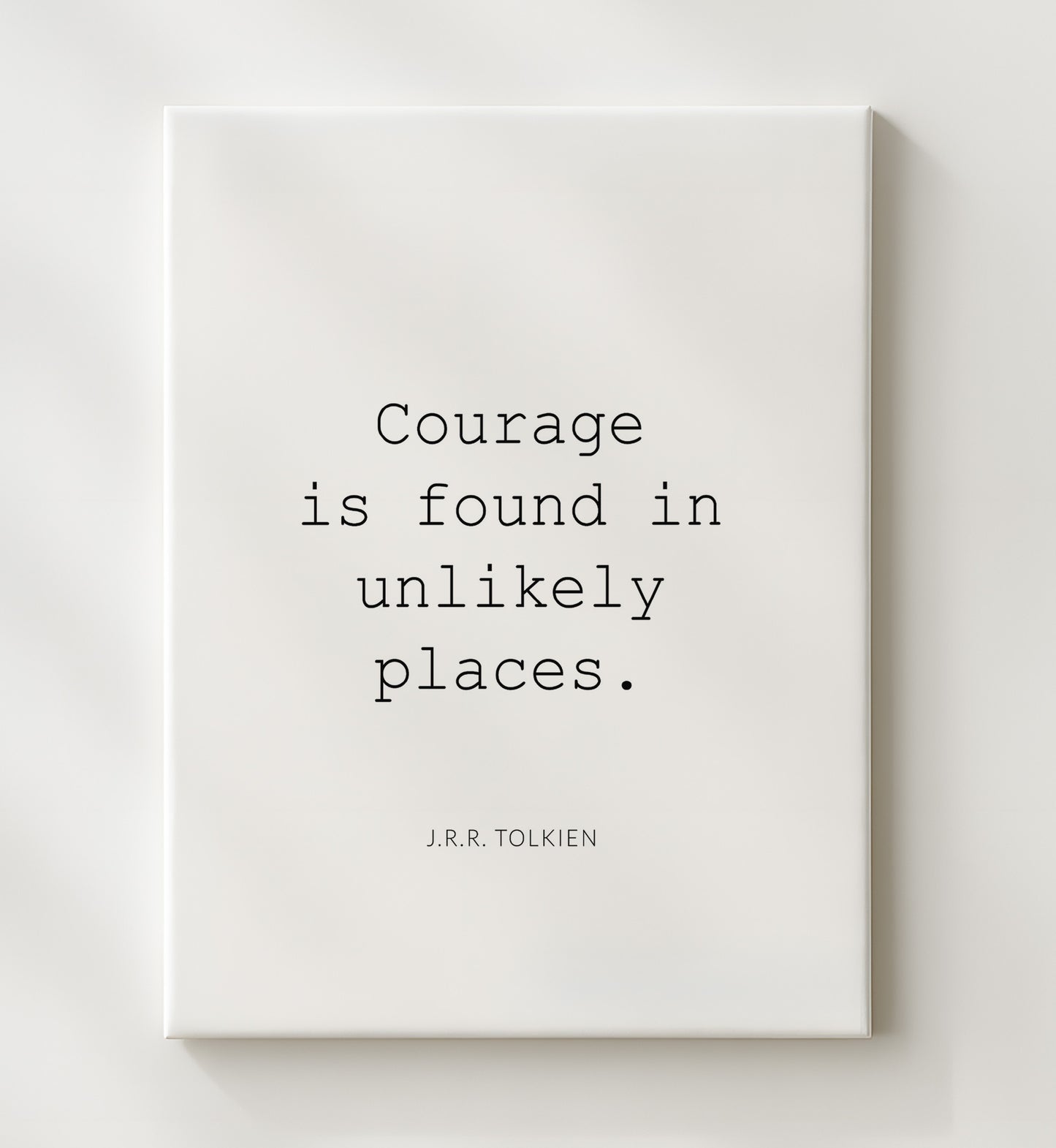 J.R.R. Tolkien Courage Found In Unlikely Places Print 20x24 Canvas literary wall art print – Literature Quotes decor