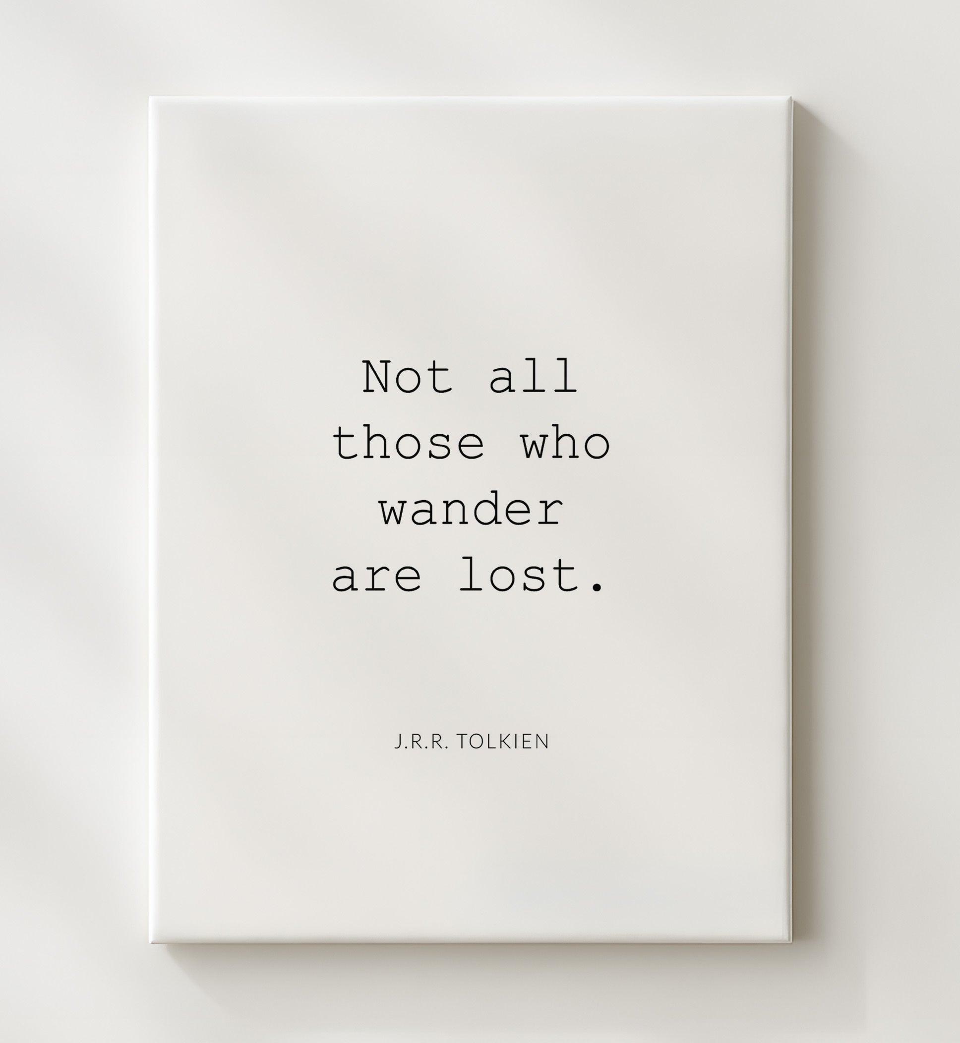 J.R.R. Tolkien Not All Who Wander Are Lost Print 20x24 Canvas literary wall art print – Literature Quotes decor