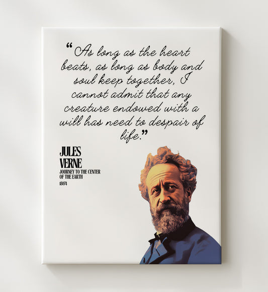 Jules Verne - Journey to the Center of the Earth - Endurance and Life 16x20 Gallery Frame literary quote wall art