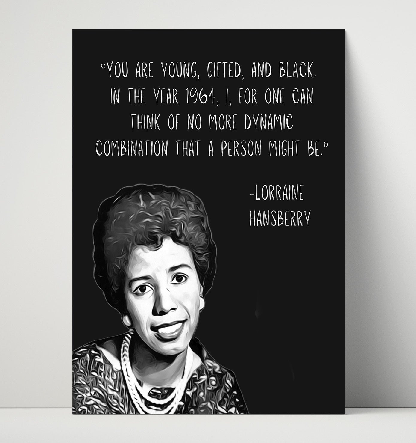 Lorraine Hansberry Young Gifted Black Power Print 16x20 Unframed Print literary wall art print – Literature Quotes decor